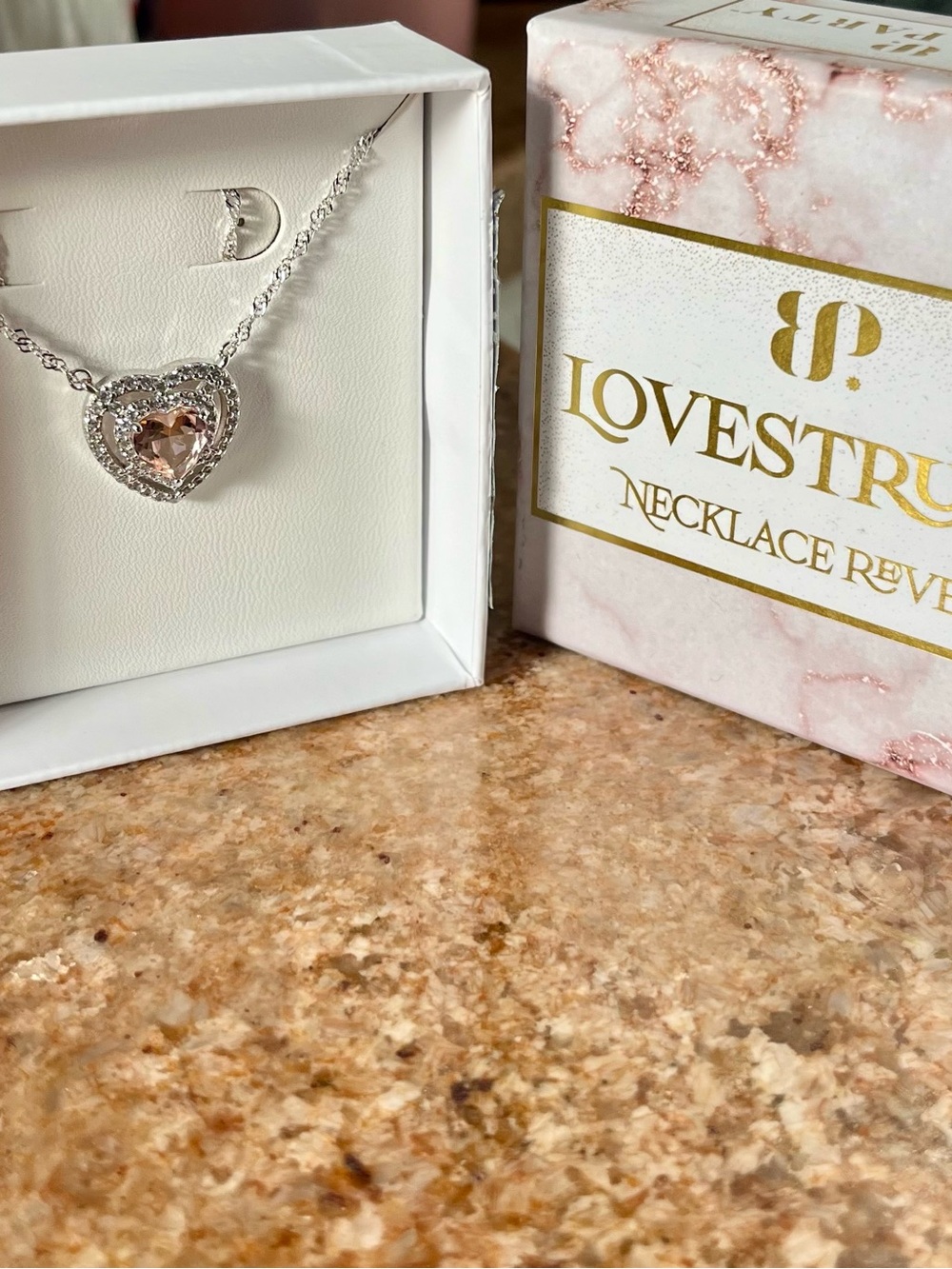 BP Lovestruck RBP3077 Crush Worthy Morganite Heart On .925 Sterling Necklace HTF